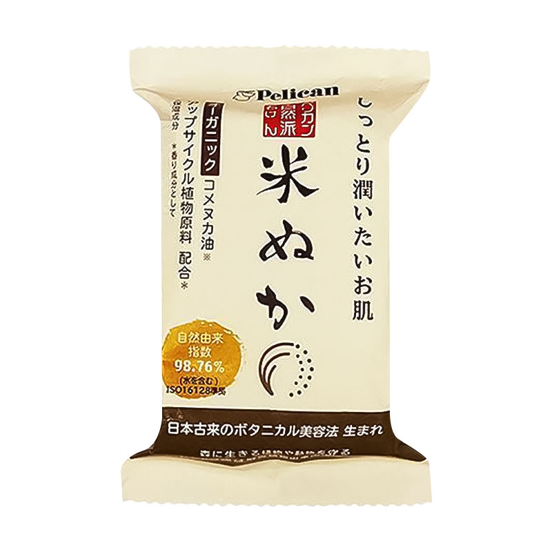 Натуральне тверде мило Pelican Natural Rice Bran Soap з олією рисових висівок, 100 г